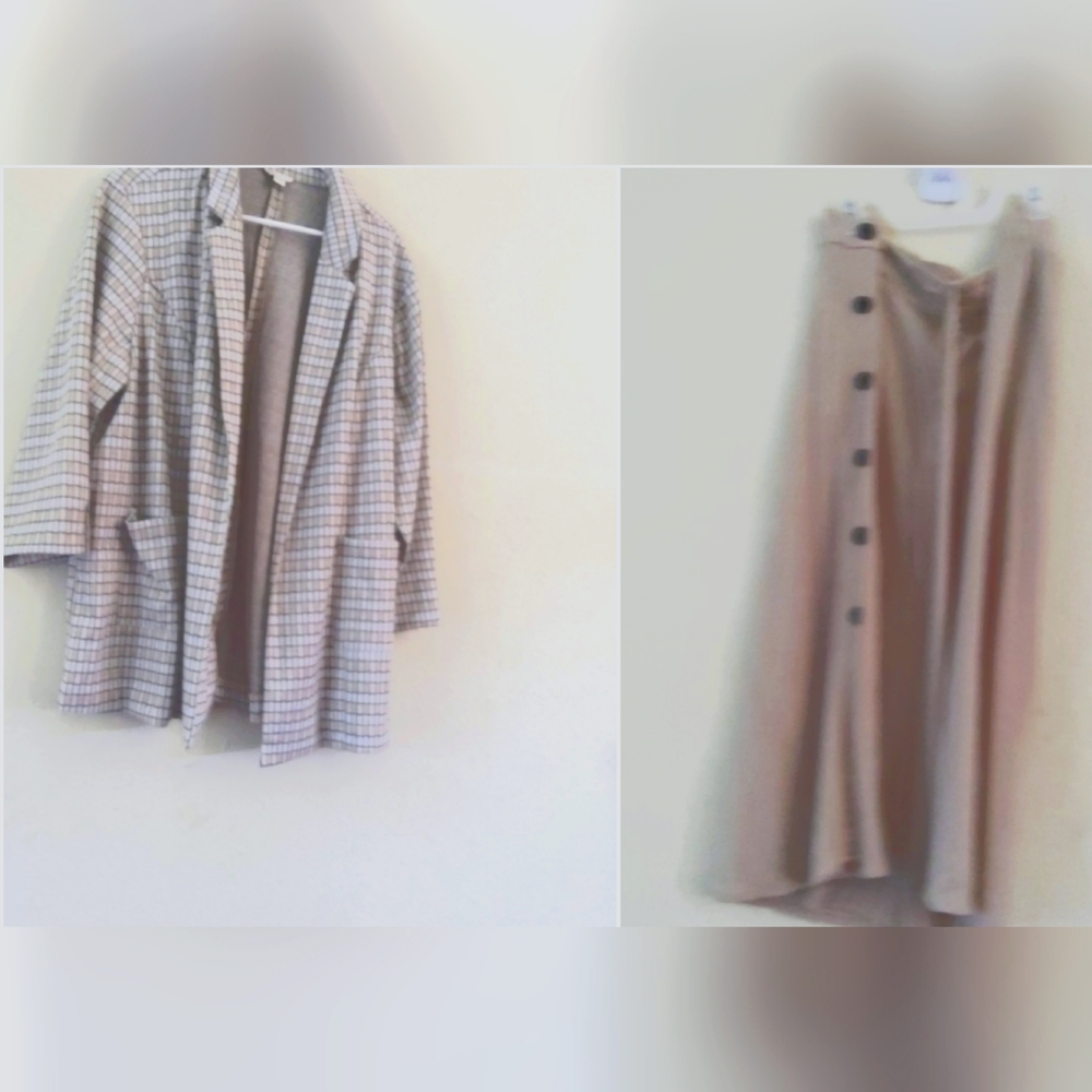 Cato's skirt with jacket.